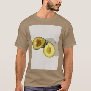 Waterverf Avocado Tekening T-shirt