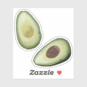 Waterverf Avocado's Sticker (Vel)