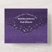 Waterverf avond sterren bruiloft ceremonie all in one uitnodiging (Achterkant)