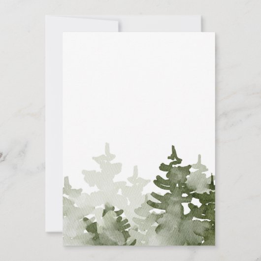 Waterverf Avontuur Bos Baby shower Uitnodiging (Achterkant)