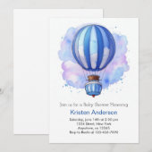Waterverf Avontuur Hete Luchtballon Baby shower Kaart (Voorkant / Achterkant)