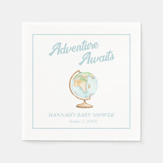 Waterverf avontuur wacht op Baby shower servetten (Voorkant)