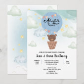 waterverf avontuur wacht op Beer baby shower Kaart (Voorkant / Achterkant)