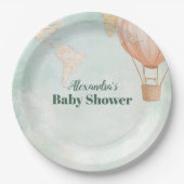 Waterverf Avontuur Wachten op Gender Baby shower Papieren Bordje (Voorkant)