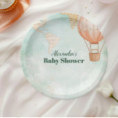 Waterverf Avontuur Wachten op Gender Baby shower Papieren Bordje
