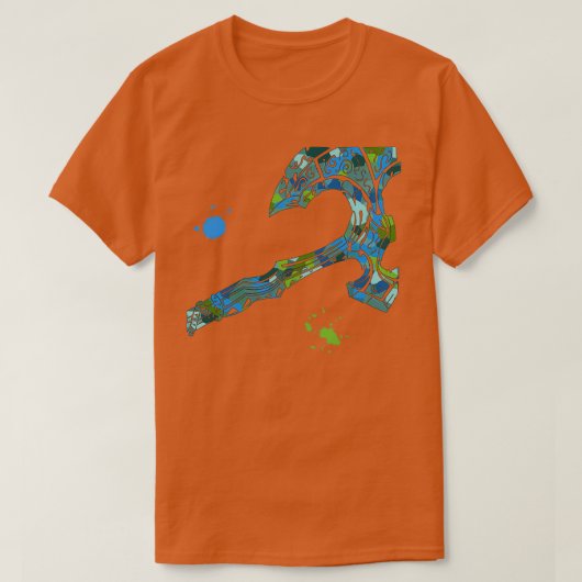 Waterverf Ax multicolored Classic TShirt (Design voorkant)