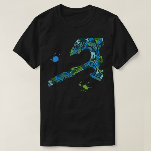 Waterverf Ax Multicolored T-shirt (Design voorkant)