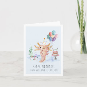 Waterverf Axolotl Birthday Kaart