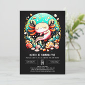 Waterverf Axolotl Elegant Verjaardag Kaart (Staand voorkant)