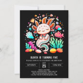 Waterverf Axolotl Pastel Verjaardag Kaart (Voorkant)