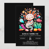 Waterverf Axolotl Pastel Verjaardag Kaart (Voorkant / Achterkant)