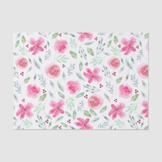 Waterverf Azaleas en Rozen Tissuepapier (Voorkant)