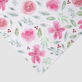 Waterverf Azaleas en Rozen Tissuepapier (Detail)