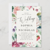 Waterverf aziatische boho floral. Bohemiaanse brui Kaart (Voorkant)