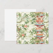 Waterverf Aziatische Pagode in Verdant Landschap ( (Voorkant / Achterkant)