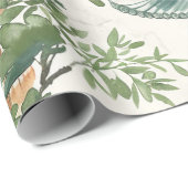 Waterverf Aziatische Pagode in Verdant Landschap ( Cadeaupapier (Rol Hoek)