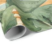 Waterverf Aziatische Pagode in Verdant Landschap ( Cadeaupapier (Rol Hoek)