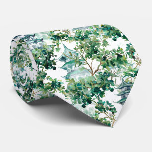 Waterverf Aziatische Pagode in Verdant Landschap ( Stropdas