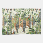 Waterverf Aziatische Pagode in Verdant Landschap ( Theedoek (Horizontaal)