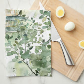 Waterverf Aziatische Pagode in Verdant Landschap ( Theedoek (Quarter Fold)