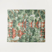 Waterverf Aziatische Pagode in Verdant Landschap ( Wandkleed (Voorkant (horizontaal))