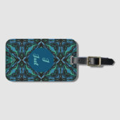 Waterverf Azulejo Black Spaans gepersonaliseerd Bagagelabel (Voorkant (horizontaal))