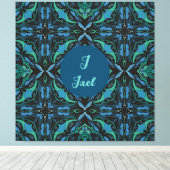 Waterverf Azulejo Black Spaans gepersonaliseerd Canvas Afdruk (Insitu (Houten vloer))