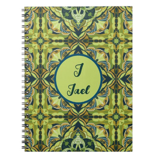 Waterverf Azulejo Groen Spaans Notitieboek (Voorkant)