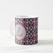 Waterverf Azulejo Pink Spaans Gepersonaliseerd Koffiemok (Voorkant links)