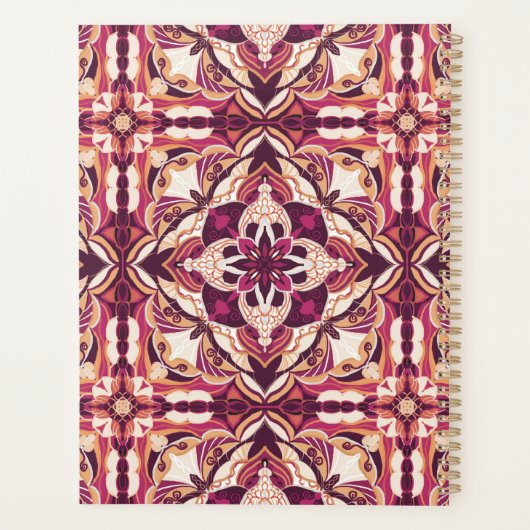 Waterverf Azulejo Red Spaans gepersonaliseerd Planner (Achterkant)