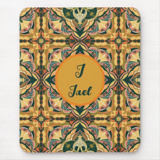 Waterverf Azulejo Spaans gepersonaliseerde Tegel Muismat (Voorkant)