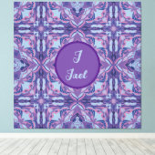 Waterverf Azulejo Violet Spaans Gepersonaliseerd Canvas Afdruk (Insitu (Houten vloer))
