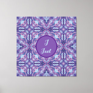 Waterverf Azulejo Violet Spaans Gepersonaliseerd Canvas Afdruk