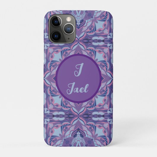 Waterverf Azulejo Violet Spaans Gepersonaliseerd Case-Mate iPhone Case (Achterkant)