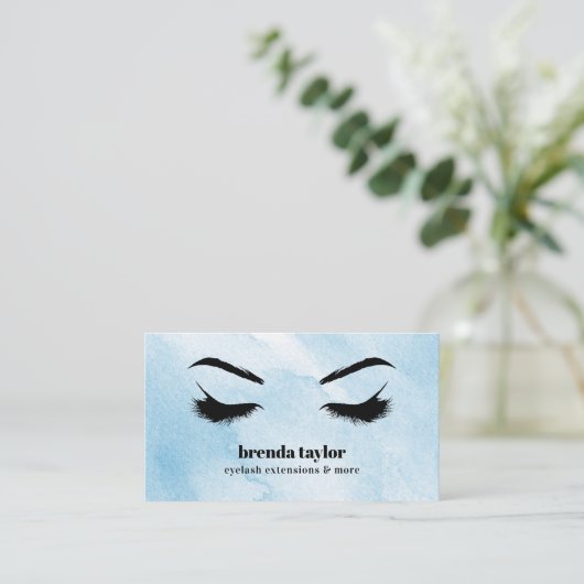 Waterverf Azure Chic Eyelash Browbar professional Visitekaartje (Staand voorkant)