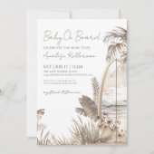 Waterverf Baby aan boord van het Beach Baby shower Kaart (Voorkant)