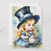 Waterverf Baby Alice in Wonderland Feestdagenkaart (Voorkant)