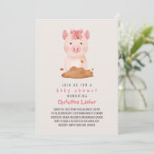 Waterverf Baby baby Pig Cute Whimsical Kaart (Staand voorkant)