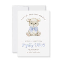 Waterverf Baby Beer Blue Bow Gift Registry
