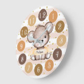 Waterverf Baby Beer Geslacht Neutraal Grote Klok (Hoek)