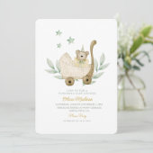 Waterverf Baby Beer Plant Bloem Baby shower Kaart (Staand voorkant)