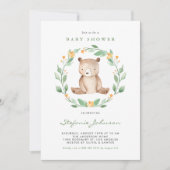 Waterverf Baby Beer Wreath Greenery Baby shower Kaart (Voorkant)