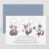 Waterverf Baby Blauw bruin Baby shower Kaart (Voorkant / Achterkant)