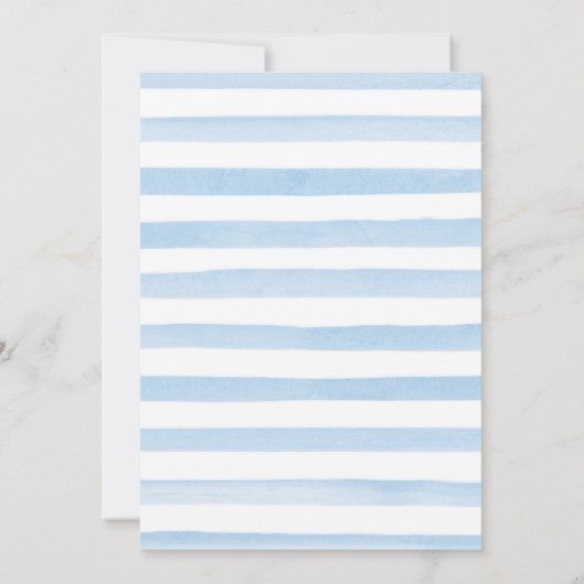 Waterverf Baby Blauw Winterbloemen Bruiloft Kaart (Achterkant)