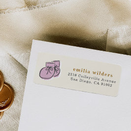Waterverf Baby Booties Baby shower Return Address Etiket