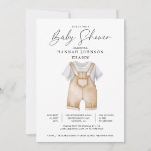 Waterverf Baby Boy Baby shower Kaart