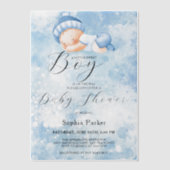 Waterverf Baby Boy Baby shower Vellum Uitnodigingen (Voorkant)