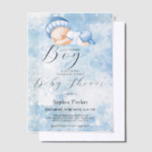 Waterverf Baby Boy Baby shower Vellum Uitnodigingen (Offset)