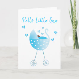 Waterverf Baby Boy Carriage Gefeliciteerd Blue Kaart