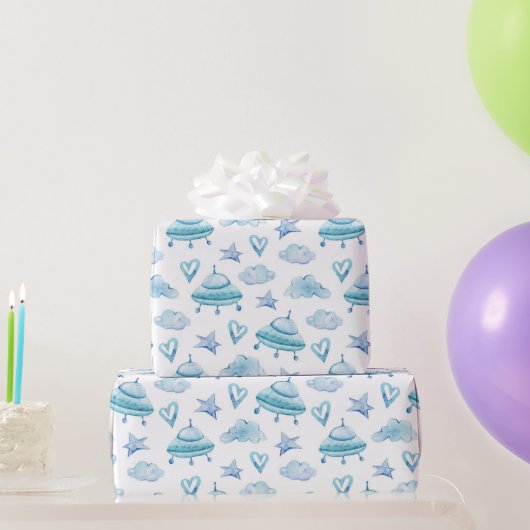 Waterverf Baby Boy Pattern Babyshower Cadeaupapier (Feestgeschenken)